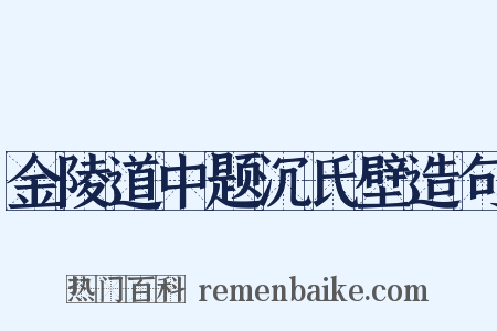金陵道中题沉氏壁造句是什么意思的图片